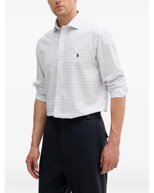 Polo Ralph Lauren White Checked Cotton Shirt for men