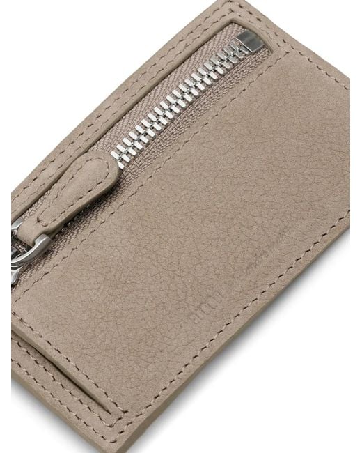 AMI Gray Carrousel Leather Cardholder