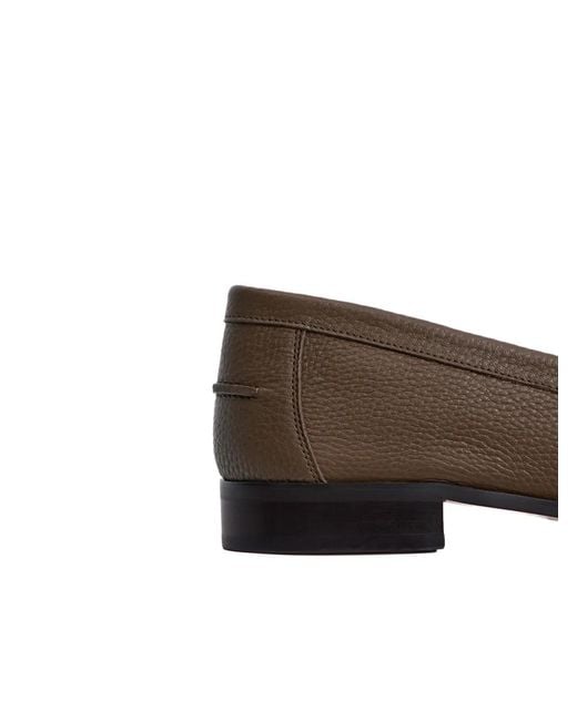 12 STOREEZ Brown Grained Leather Loafers
