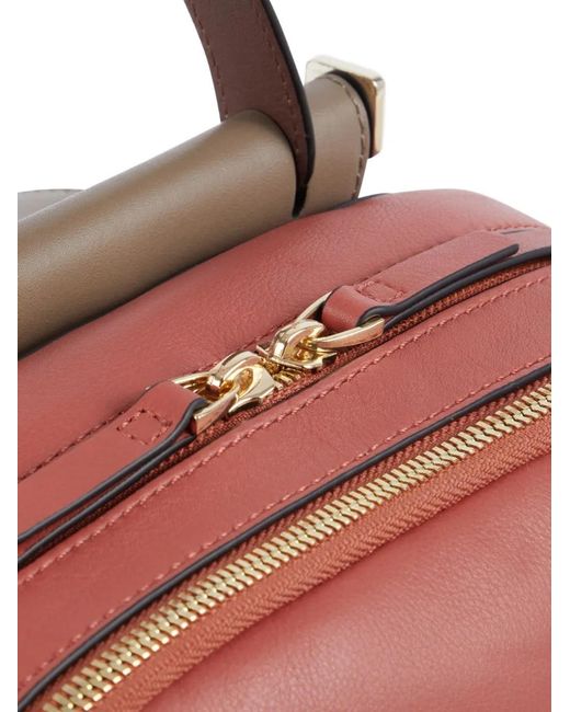 Piquadro Pink Leather Backpack