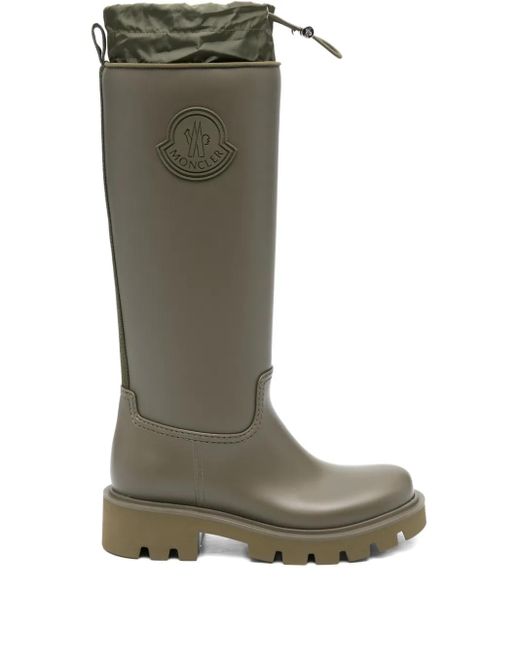 Moncler Green Pull-Tab Logo Rain Boots