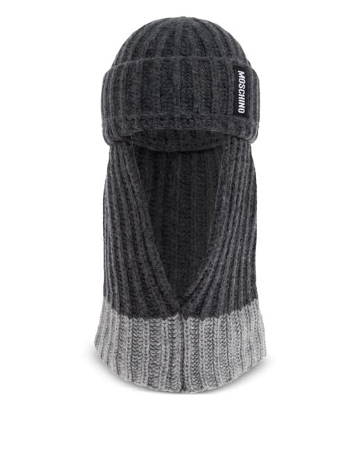 Moschino Black Balaclava With Logo Patch
