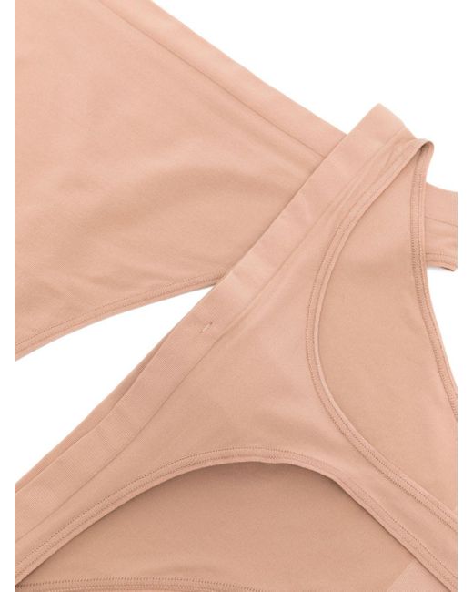Wolford Pink Seamless High-cut Thongs (pack Of Two)