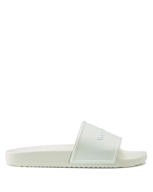 Woolrich White Logo-Embossed Flip Flops