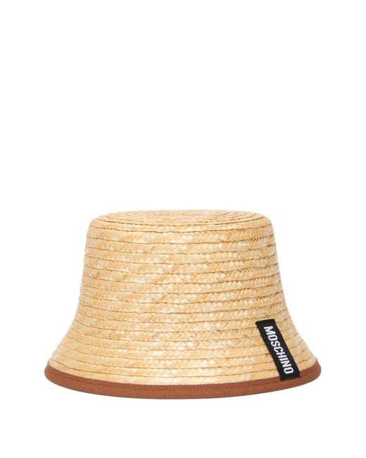 Moschino Natural Straw Bucket Hat