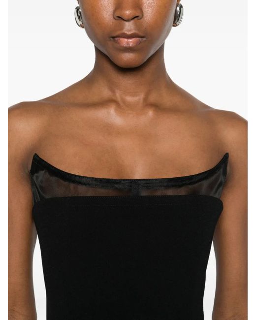 Blumarine Black Strapless Midi Dress