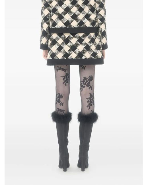 Valentino Garavani Black Damier Tweed Mini Skirt