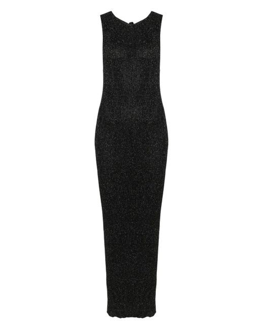 Akep Black Lurex-Detail Maxi Dress