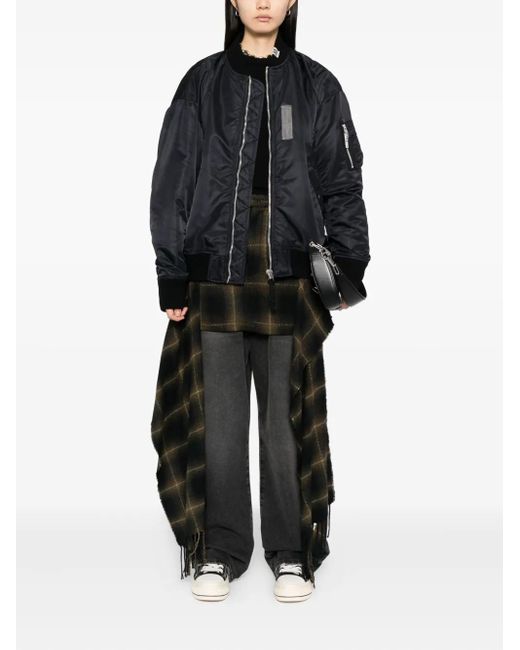 Maison Mihara Yasuhiro Black Logo-patch Bomber Jacket