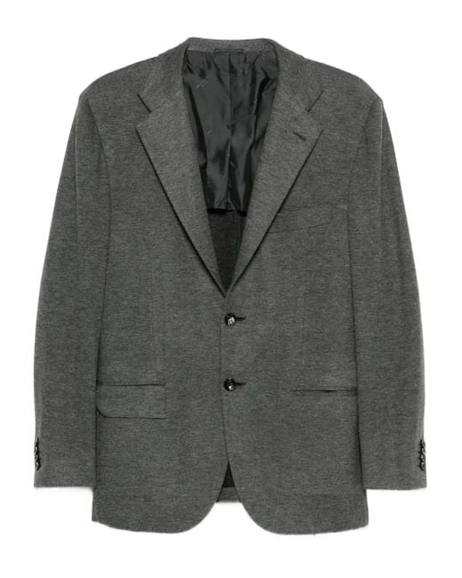 Kiton Gray Single-Breasted Jacket for men