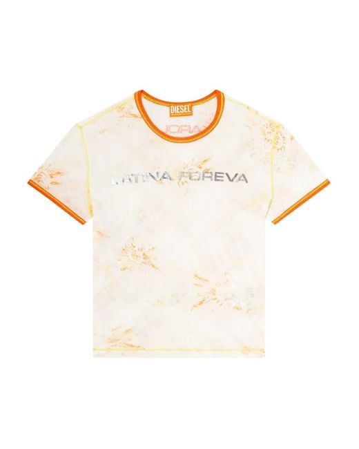 DIESEL White X Karol G L_Tina 4Eva Floral-Print T-Shirt