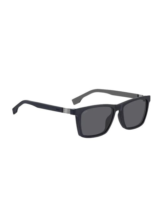Boss Gray Clip-On Rectangle Sunglasses Frames for men