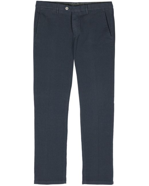 Corneliani Blue Mid-rise Tapered Trousers for men