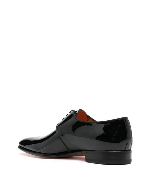 Santoni Black Laced Up for men