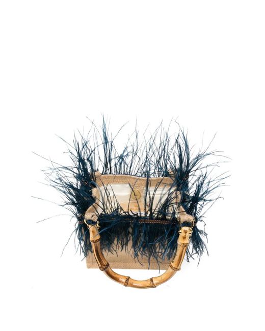 La Milanesa Blue Small Violetta Tote Bag