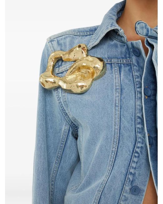 Christopher Esber Blue Corsage Denim Jacket