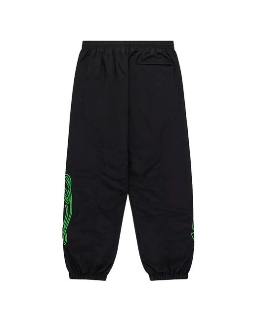 Sp5der Black Script Warm Up Track Pants for men