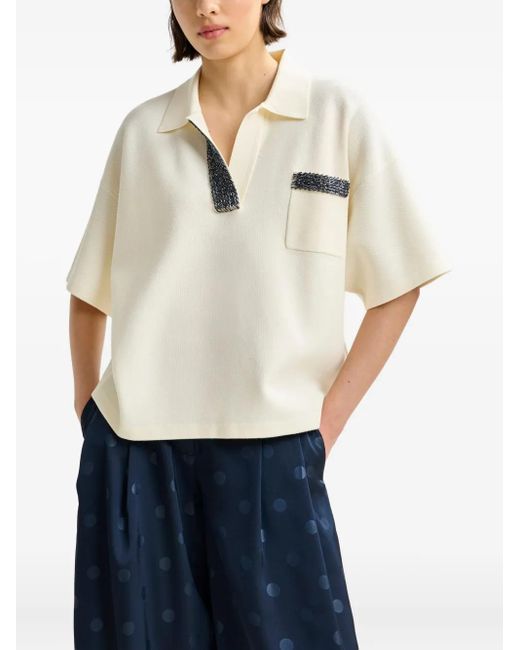 Essentiel Antwerp White "Internationnal" Knitted Polo