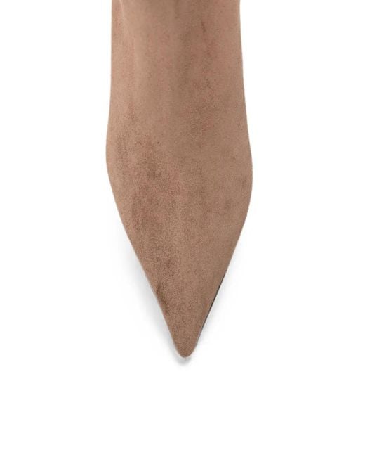 Khaite Brown Suede Pointed-Toe Ankle Boots
