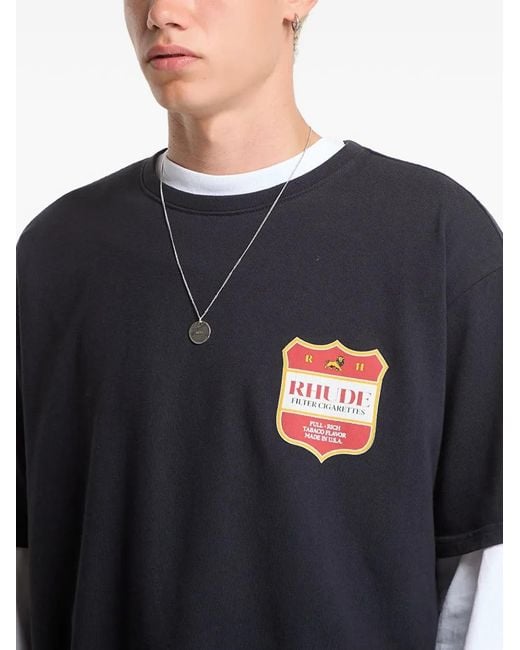 Rhude Blue Filtaro Crest T-Shirt for men