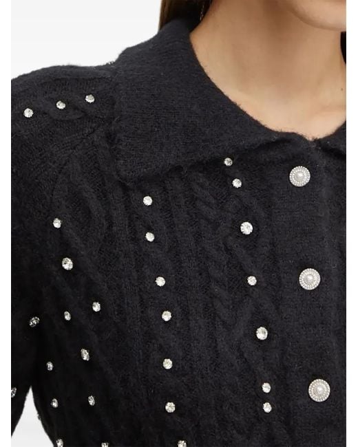 Silvian Heach Black Cable-Knit Cardigan