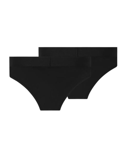 Versace Black Logo-Embellished Briefs (Pack Of Two) for men