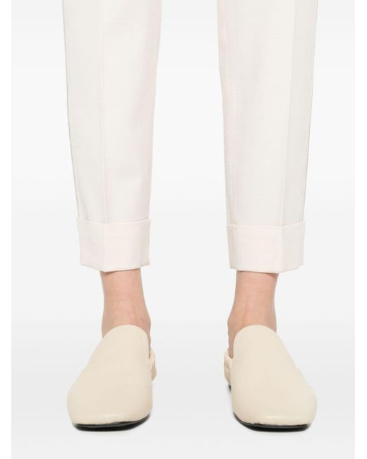 Peserico White Monili-chain Tapered Trousers