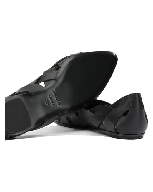 Roberto Del Carlo Black Ballerines Lisi Tressées À Bout Pointu