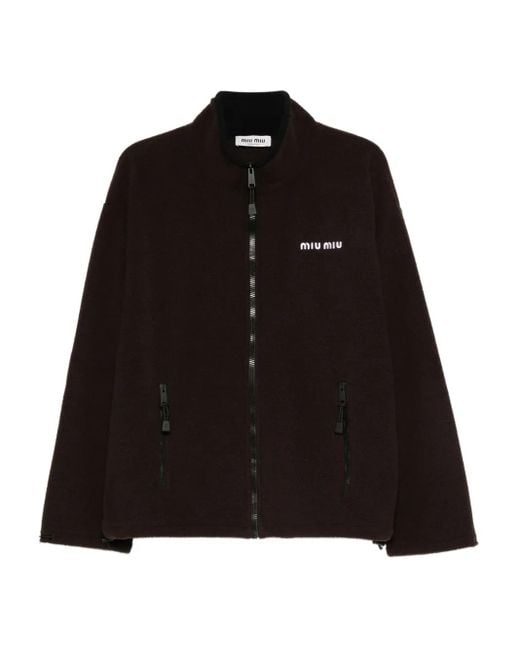 Sweat En Polaire À Fermeture Zippée Miu Miu en coloris Black