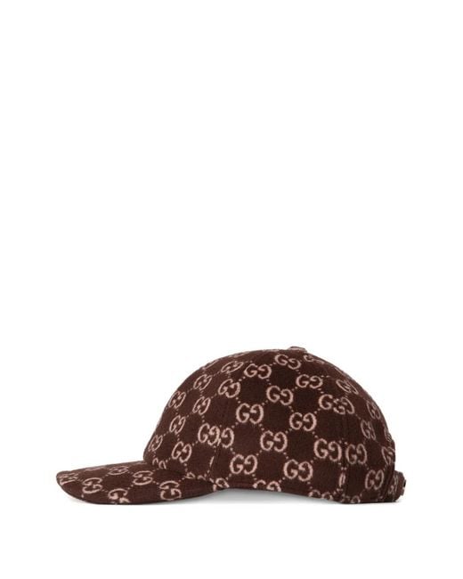 Gucci Brown Logo-Pattern Baseball Cap