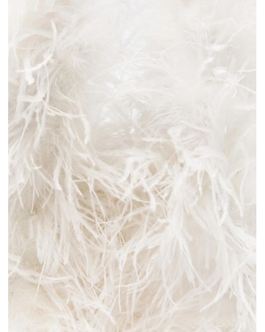 Yves Salomon White Feather Shoulder Bag