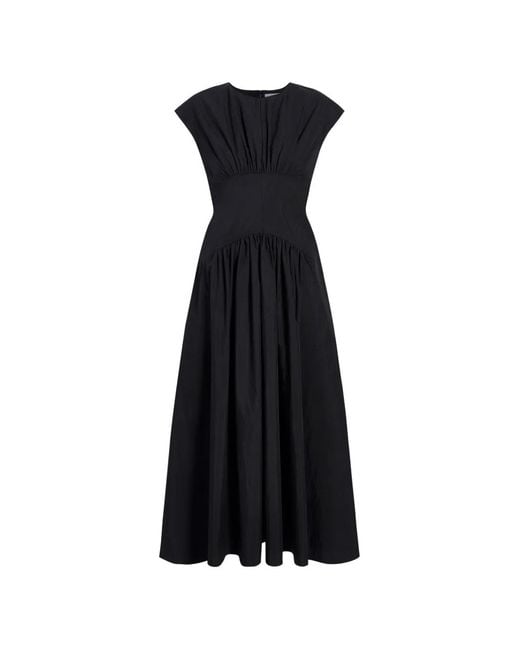 Proenza Schouler Black Nyssa Gathered-Detail Maxi Dress