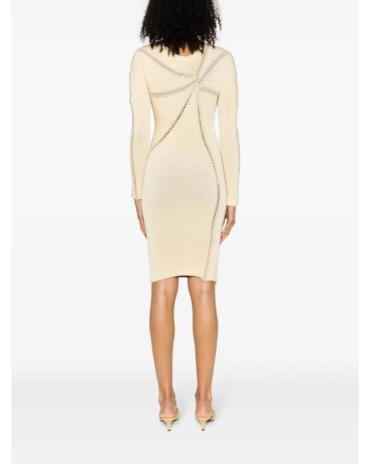 Isa Boulder Natural Starfish Whipstitch-Detail Midi Dress