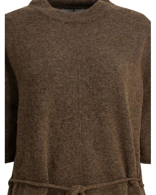 UMARMUNG Brown Belted Knitted Top