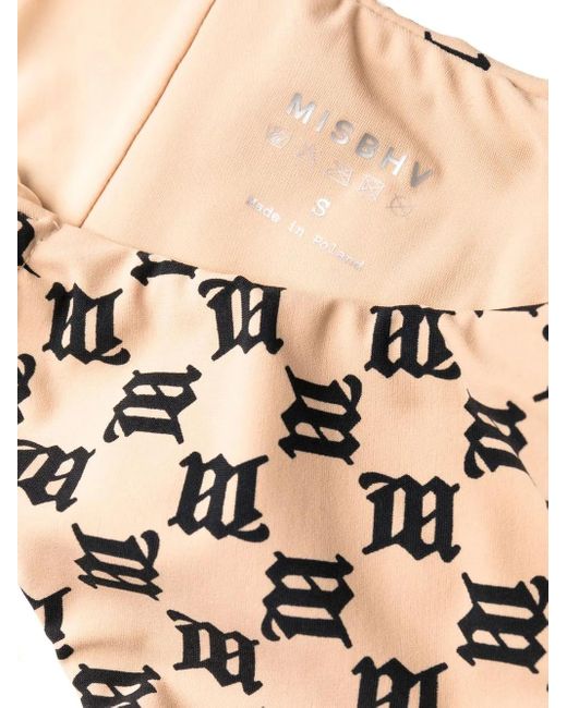 M I S B H V White Monogram-Pattern Bikini Bottoms