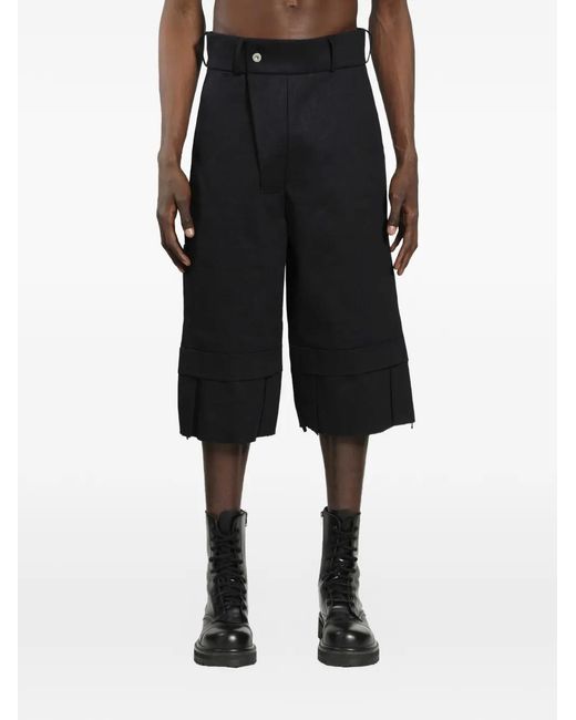 BRYAN JIMENE`Z Black Short Bunker À Détails Plissés for men