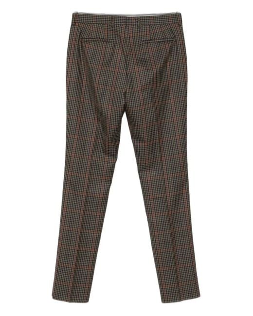 Paul Smith Gray Checked Wool Trousers for men