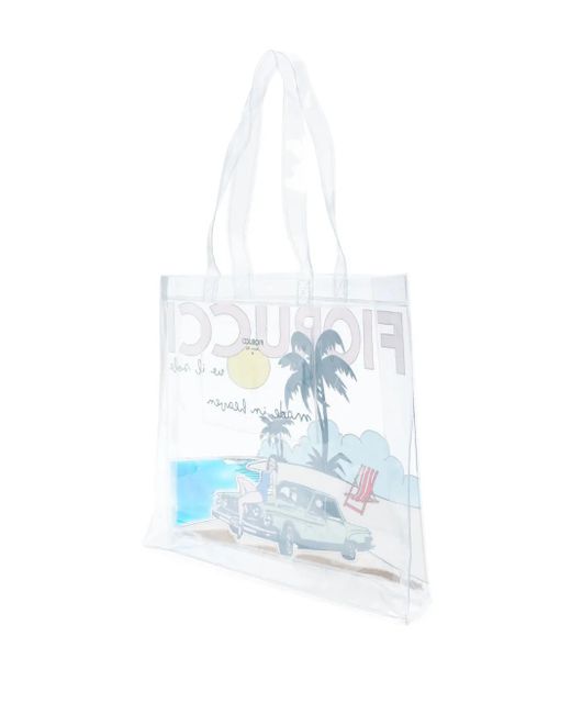 Fiorucci Blue Logo-Print Tote Bag