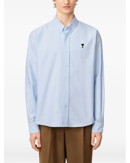 AMI Blue Ami De Coeur Shirt for men