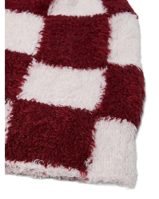 The Elder Statesman Red Checked Beanie for men