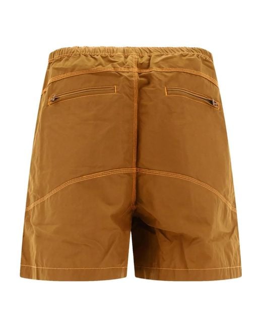 Brain Dead Brown Triple-Needle Panel Shorts for men