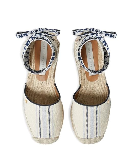 Stella McCartney Metallic Gaia Striped Espadrilles
