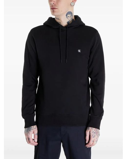 Calvin Klein Blue Logo-Patch Hoodie for men