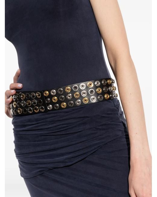 IRO White Stud-Embellished Leather Belt