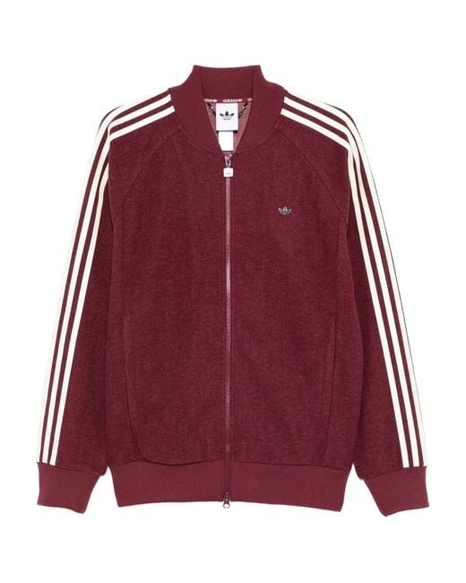 Adidas Red Premium Zip-Up Sweatshirt for men