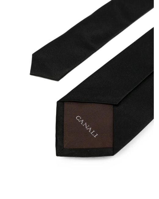 Canali Black Pointed-Tip Tie for men