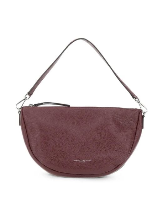 Gianni Chiarini Purple Cleo Grained Leather Shoulder Bag