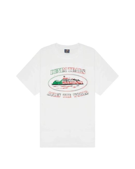 corteiz レディース ホワイト X Denim Tears Alcatraz グラフィック Tシャツ