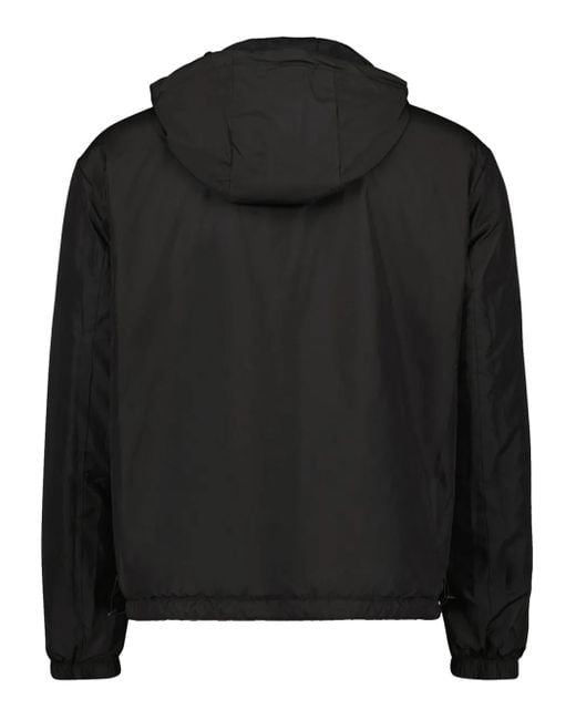Giacca A Vento Con Cappuccio di Fendi in Black da Uomo
