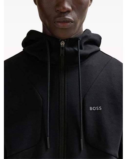 Boss Hoodie Met Logoprint in het Black voor heren